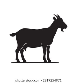 Small Horn Farm Goat Silhouette Design