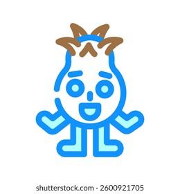 small horns cute monster color icon vector. small horns cute monster sign. isolated symbol illustration