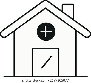 small hospital vector design icon illustration