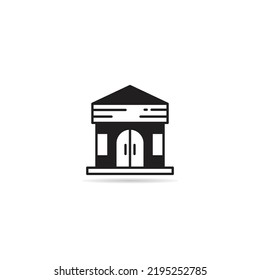 small house building icon on white background