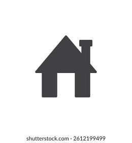 Small house with chimney vector icon. filled flat sign for mobile concept and web design. Home glyph icon. Home address symbol, logo illustration. Vector graphics