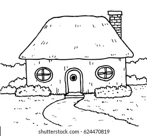 Small house in the garden The cartoon