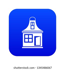 Small house icon digital blue for any design isolated on white vector illustration