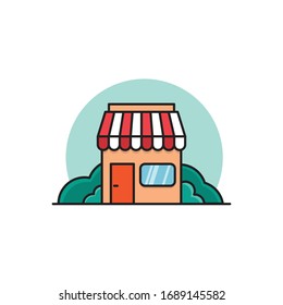 Small House Icon Illustration. House to live with family, pet, or partner. Vector illustration flat design style.