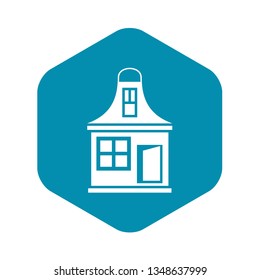 Small house icon in simple style isolated on white background. Structure symbol