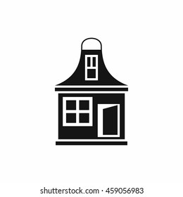 Small house icon in simple style isolated on white background. Structure symbol