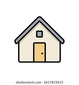 Small house icon stands isolated minimal design