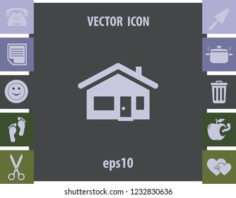 Small house icon, vector design element