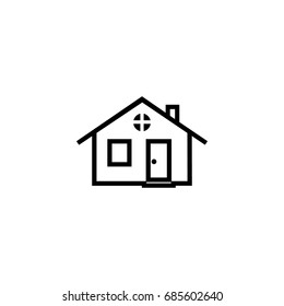 Small house icon, vector design element