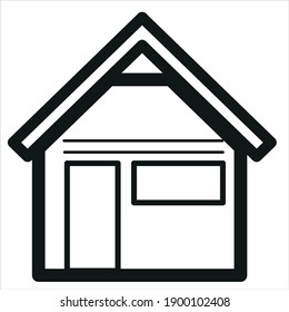Small house. Icon Vector. Simple flat symbol.