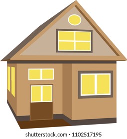 Small house isolated on white. Vector illustration