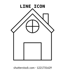 Small house, Line Icon Vector