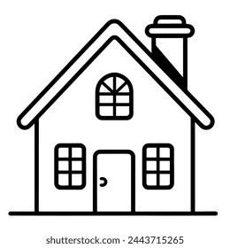 Small house outlined vector icon, ideal for housing-themed graphics.