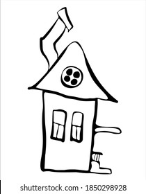 Pequeña casa con porche. Ilustración del vector