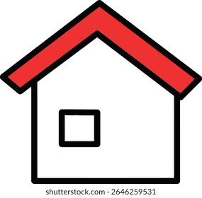 Small house silhouette flat vector