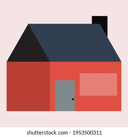 small house vector design in black and red. Can be used for print, wallpaper, decoration, stickers, additional editing elements.