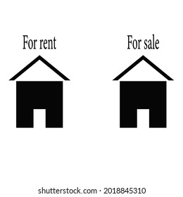 Small house. vector icon simple flat symbol Pictograms, illustrations, write text, rent and sฟสำ in illustrations.