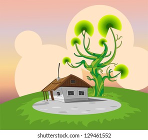 small  house in the village