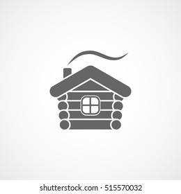 Small Hut Flat Icon On White Background