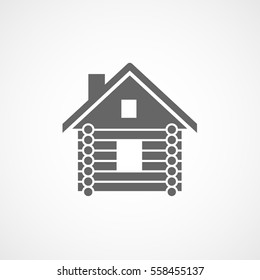 Small Hut Flat Icon On White Background