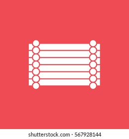 Small Hut Flat Icon On Red Background