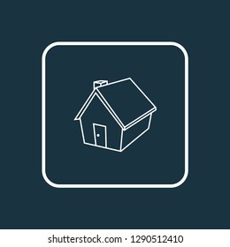 Small hut icon line symbol. Premium quality isolated home element in trendy style.