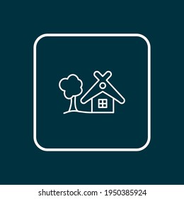 Small hut icon line symbol. Premium quality isolated home element in trendy style.
