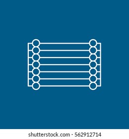 Small Hut Line Icon On Blue Background