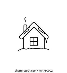 Small Hut line icon On White Background