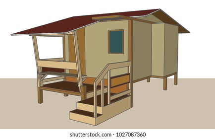 Small Hut, vector & illustration, image 2