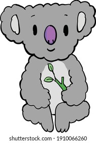 pequeña ilustración con un dibujo infantil de un oso koala