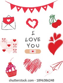Small illustrations for valentine's day cards