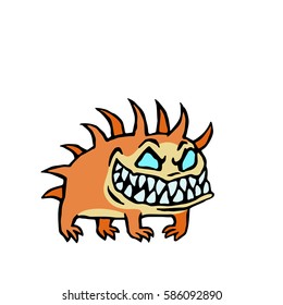  small infernal dog. cute monster. vector illustration