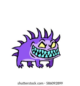  small infernal dog. cute monster. vector illustration