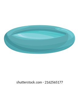 Small inflatable pool icon cartoon vector. Air bed. Inflated equipment