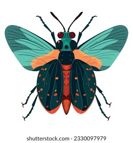 Small insect design over white