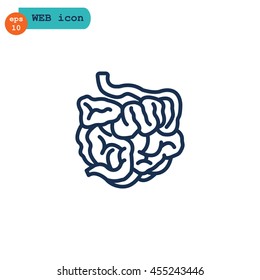  Small intestine icon vector.