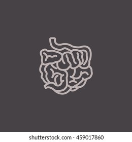  Small intestine icon vector.