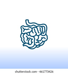  Small intestine icon vector.