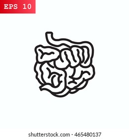  Small intestine icon vector.