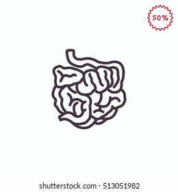  Small intestine icon vector.