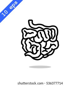  Small intestine icon vector.