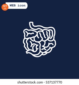  Small intestine icon vector.