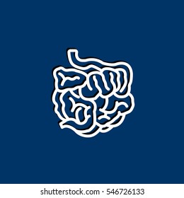  Small intestine icon vector.