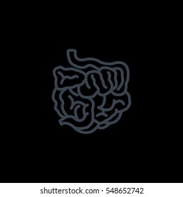  Small intestine icon vector.