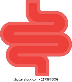 small intestine Vector illustration on a transparent background.Premium quality symbols.Stroke vector  icon for concept and graphic design.
