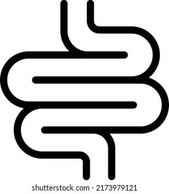small intestine Vector illustration on a transparent background.Premium quality symbols.Thin line vector   icon for concept and graphic design.