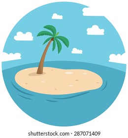 Small Island With Coconut Tree