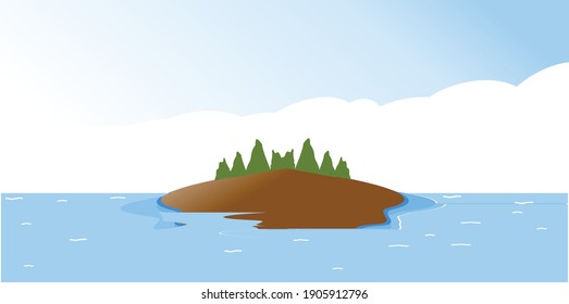 Small Island Logo Design Vector