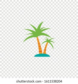 Small island on an isolated background. Flat design. Vacation time.